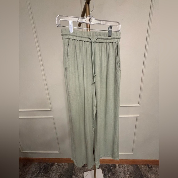 Halara Linen-like Pants XS NWT High Waisted Wide Leg Pants - Light Sage Green - Picture 2 of 4